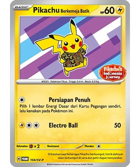 PSA10 Pikachu Berkemeja Batik (atu Pattern) P [SV-P 154] [IDN] (Pikachu’s Indonesia Journey)