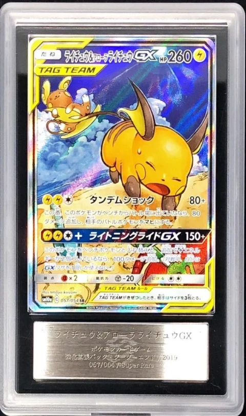 PSA10 Raichu & Alolan Raichu GX SR: SA[SM10a 057/054](Enhanced Expansion Pack “GG End”)