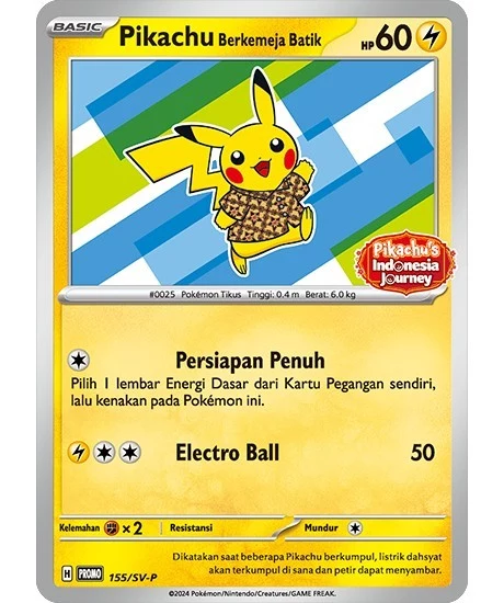 PSA10 Pikachu Berkemeja Batik (Staryu Pattern) P [SV-P 155] [IDN] (Pikachu’s Indonesia Journey)
